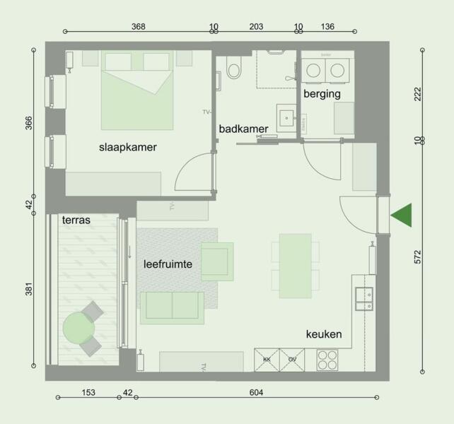 grondplan Tuinwijk type - T 1B GAW